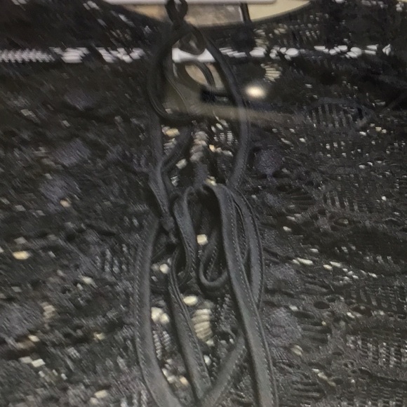 Green envelope, black lace coverup Pants. Size Large. Beach - Picture 2 of 6